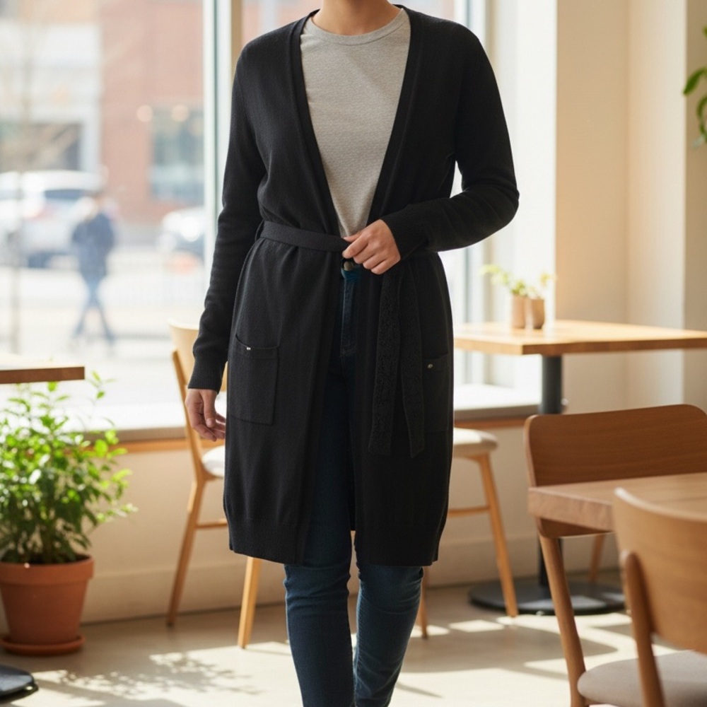 WHBM Black Women's Cardigan Sweater
